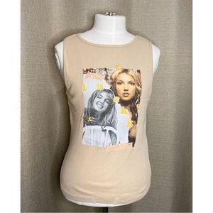 Britney Spears Lucky size Small Beige Tank Top